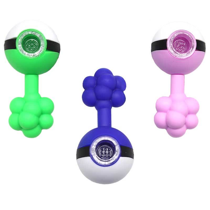 Poke Ball Silicone Handpipe (HP5016) | 3.5 inch | Assorted Colors product image